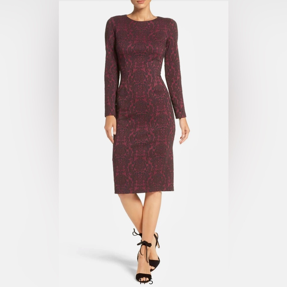 NWT Maggy London Jacquard Knit Midi Dress in size 4